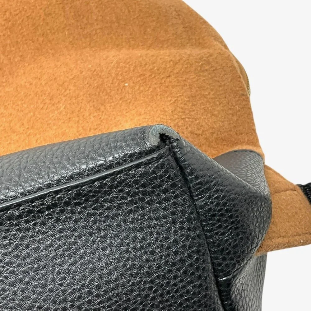 Ted Baker Cashed Fold Over Rucksack Backpack Camel Brown Black Laptop Sleeve - Picture 11 of 11